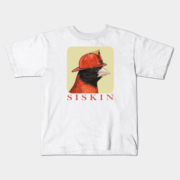 Red siskin Kids T-Shirt by Mikhail Vedernikov